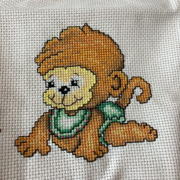 “Monkeys on the Bed” Tobin Baby Cross Stitch - Picture 2 of 7